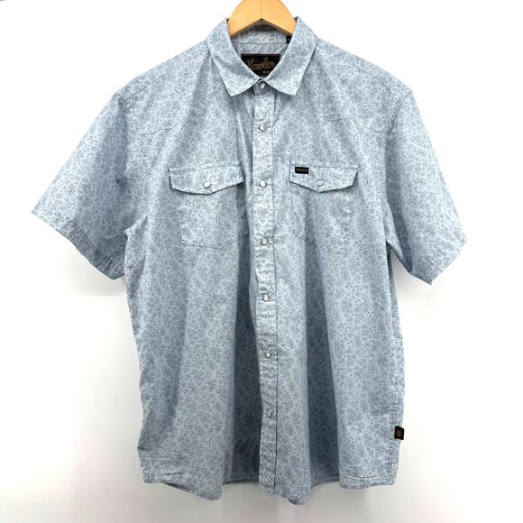 Howler Bros Shirt Mens Blue Plaid Western Pearl Snap Pockets Heed The Call-Large - Picture 1 of 8